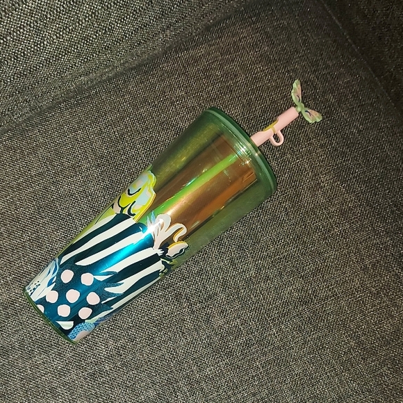 Starbucks Green Iridescent Tumbler with Butterfly Straw Stopper-Summer 2024 - Picture 3 of 7